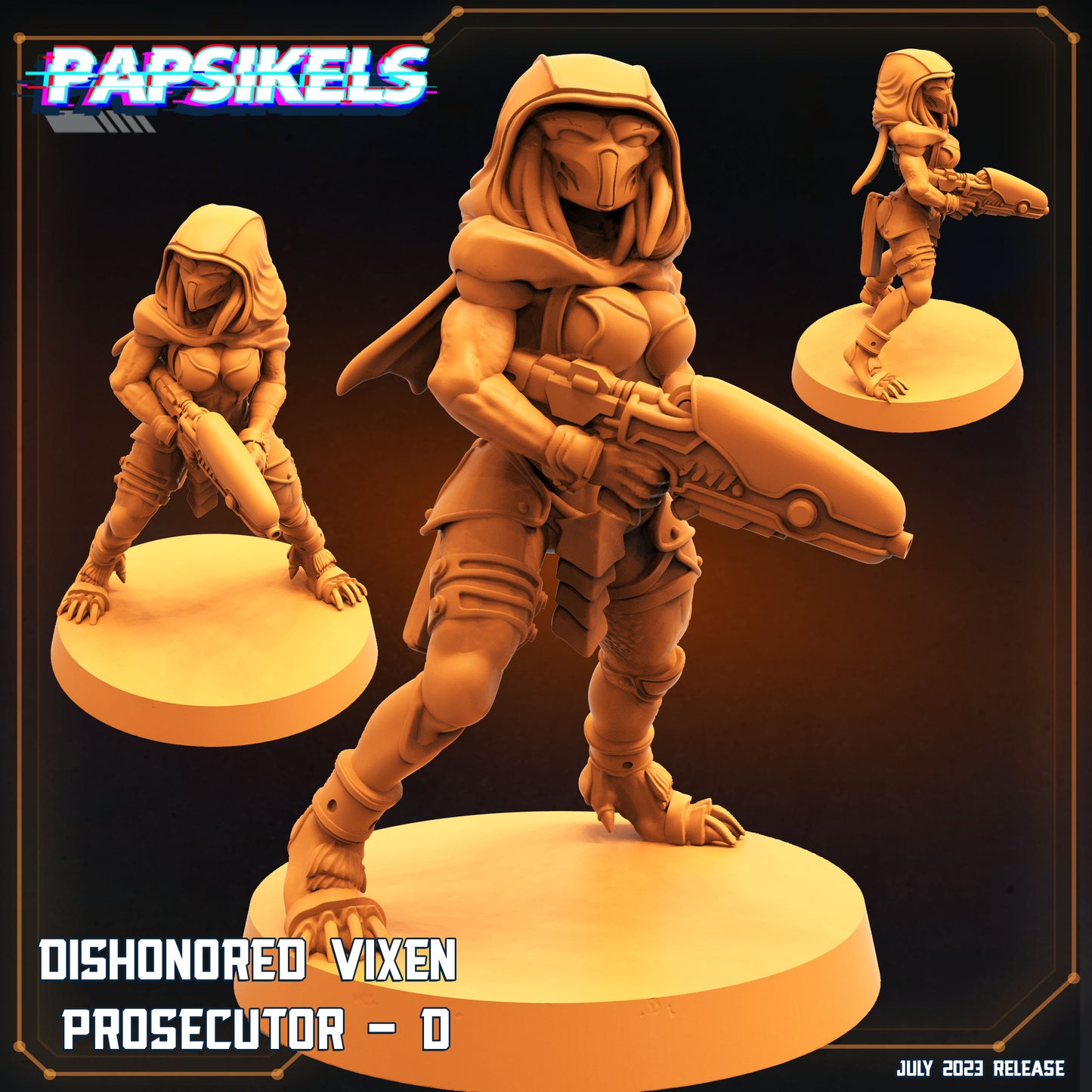 7pc Dishonored Vixen Persecutor Squad - Resin 3D Print Miniature | RPG | Sci fi | Cyberpunk | Role Playing | DnD | Papsikel Xenowars