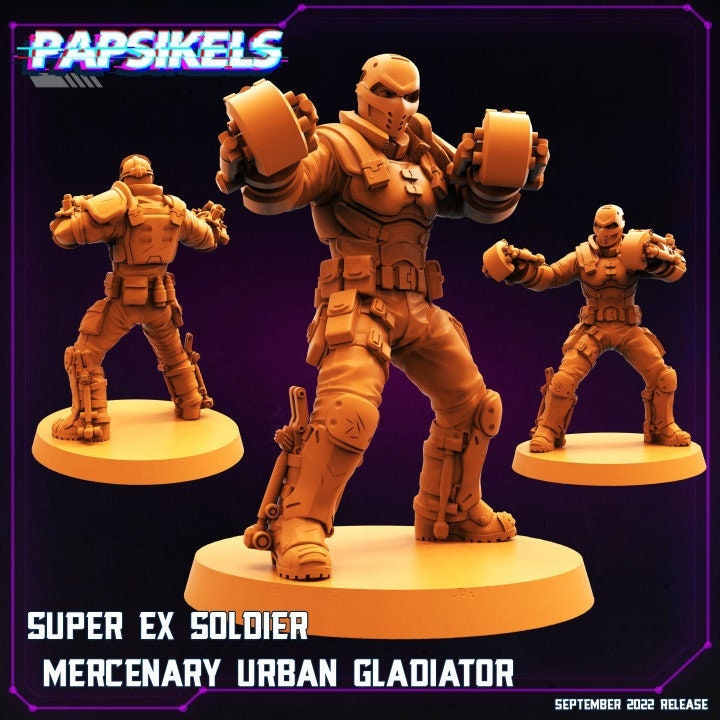 Urban Gladiator - 32mm Scale Cyberpunk Miniature  | Alien | Papsikels