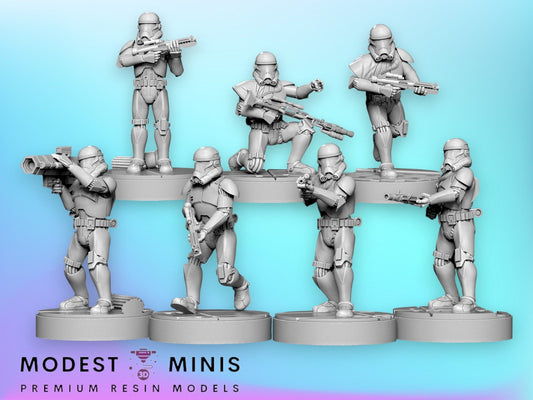 7pc Triton Squad Set - 28mm - 40mm Scale |  Blue Wolf | Star Wars Legion Mini