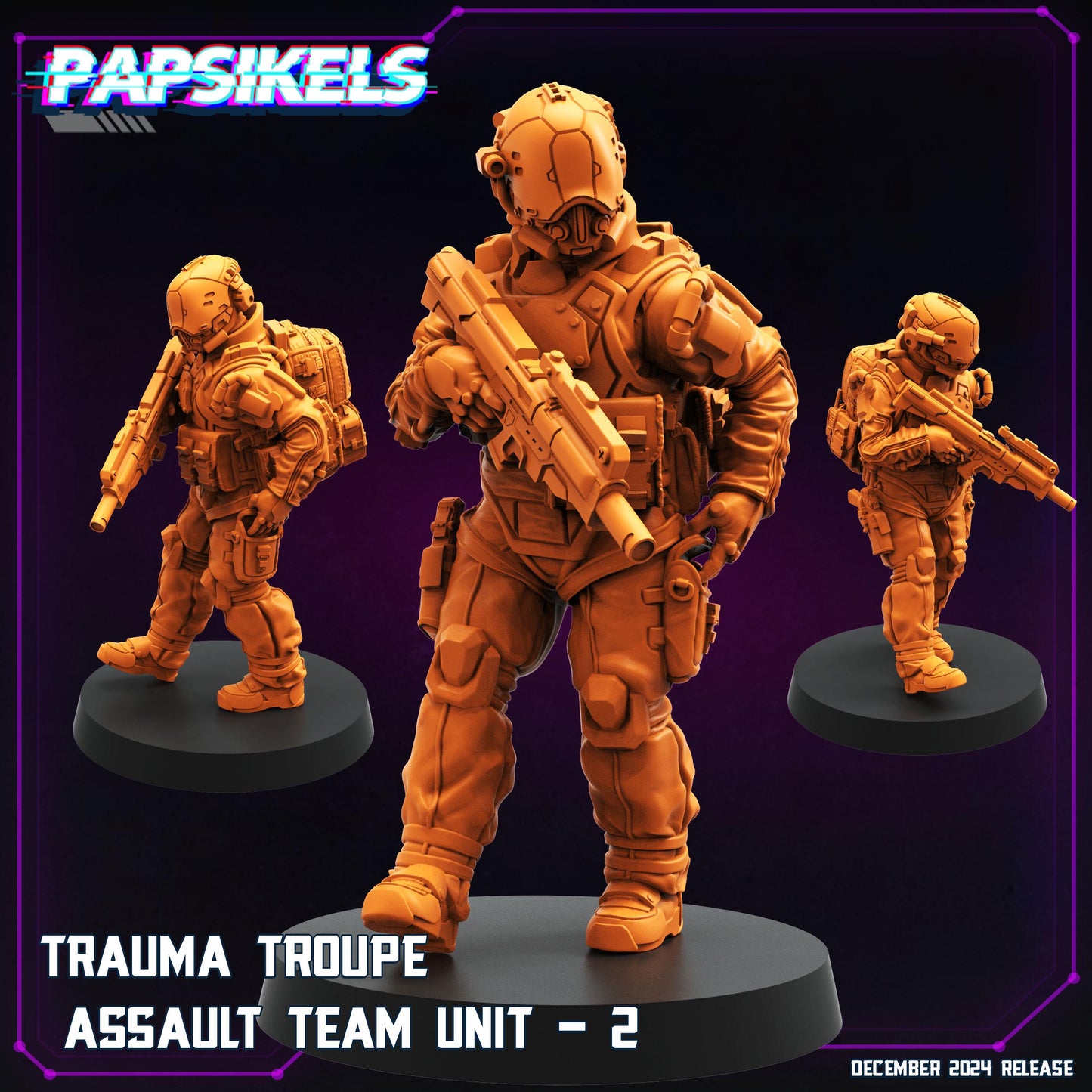 Trauma Troupe Assault Team - 28mm 32mm 40mm Scale Cyberpunk Mini  | Papsikels