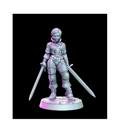 Daena Witcher - 32mm Scale DnD Miniature | Dungeons and Dragons | JRPG Mini - RN Estudio