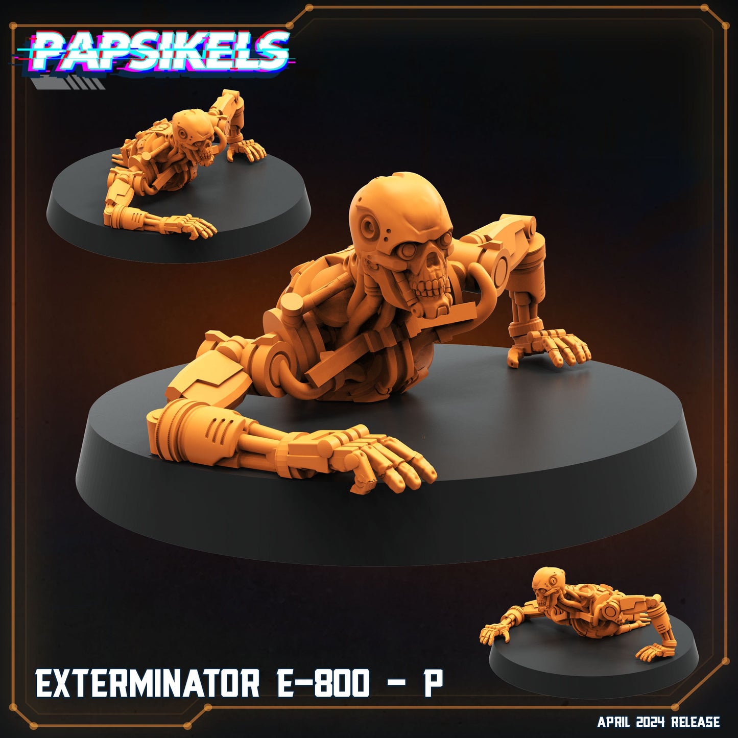 Exterminator E-800 N-P Cyborg - Resin 3D Print Alien Miniature | RPG | Sci fi | Cyberpunk | Role Playing | DnD | Papsikel