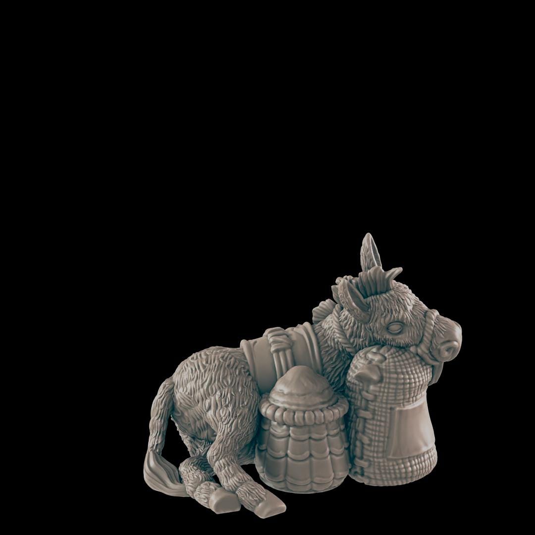 Beasts of Burden  | 25mm - 100mm Scale | DnD | EC3D Fantasy Mini | Everyday Folk