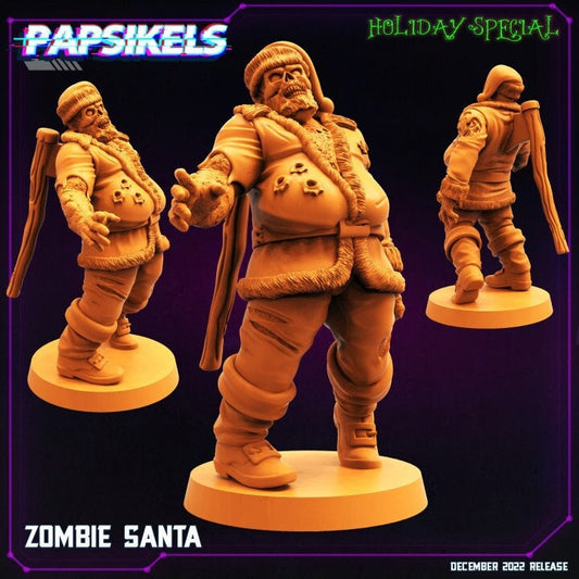 Zombie Santa - Resin 3D Print Alien Miniature | RPG | Sci fi | Cyberpunk | Role Playing | DnD | Papsikel