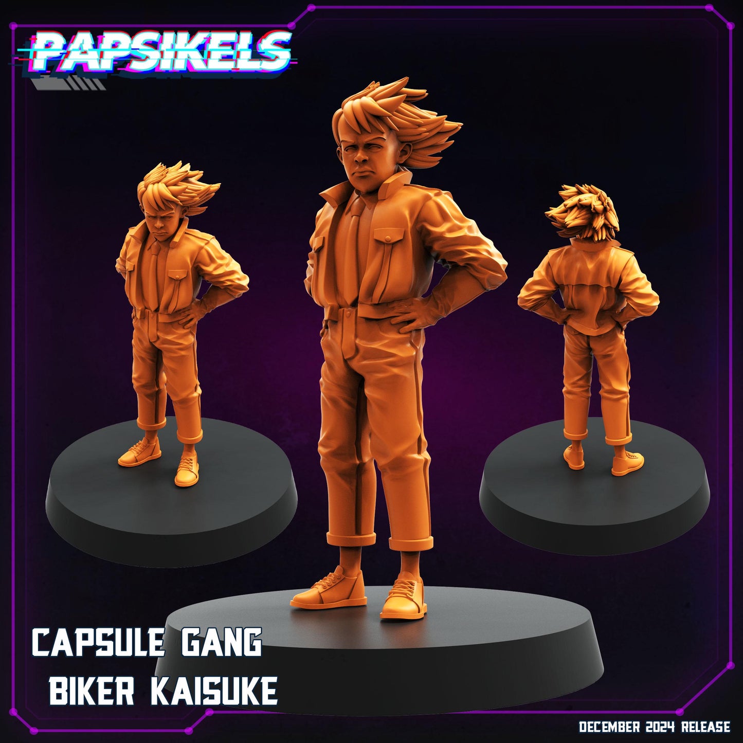 Capsule Gang Biker Teens - 28mm 32mm 40mm Scale Cyberpunk Miniature  |  Blade Runner | | Papsikels