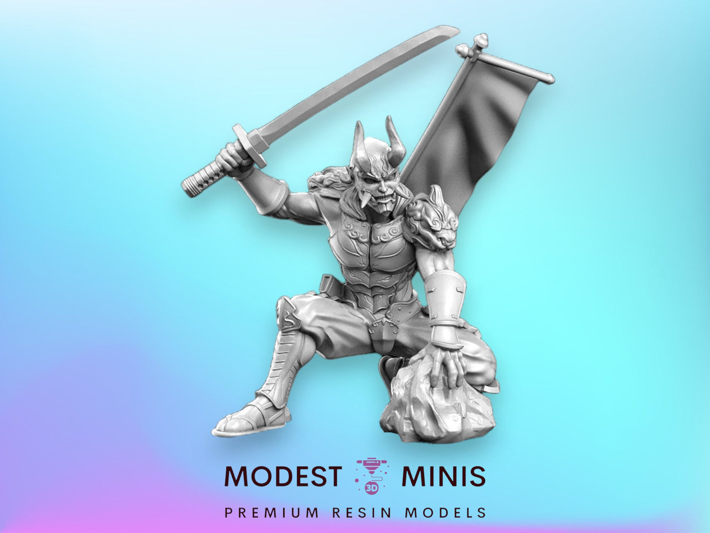Yoshinobu Demon Samurai - 32mm Scale DnD Miniature | Dungeons and Dragons | JRPG Mini - RN Estudio
