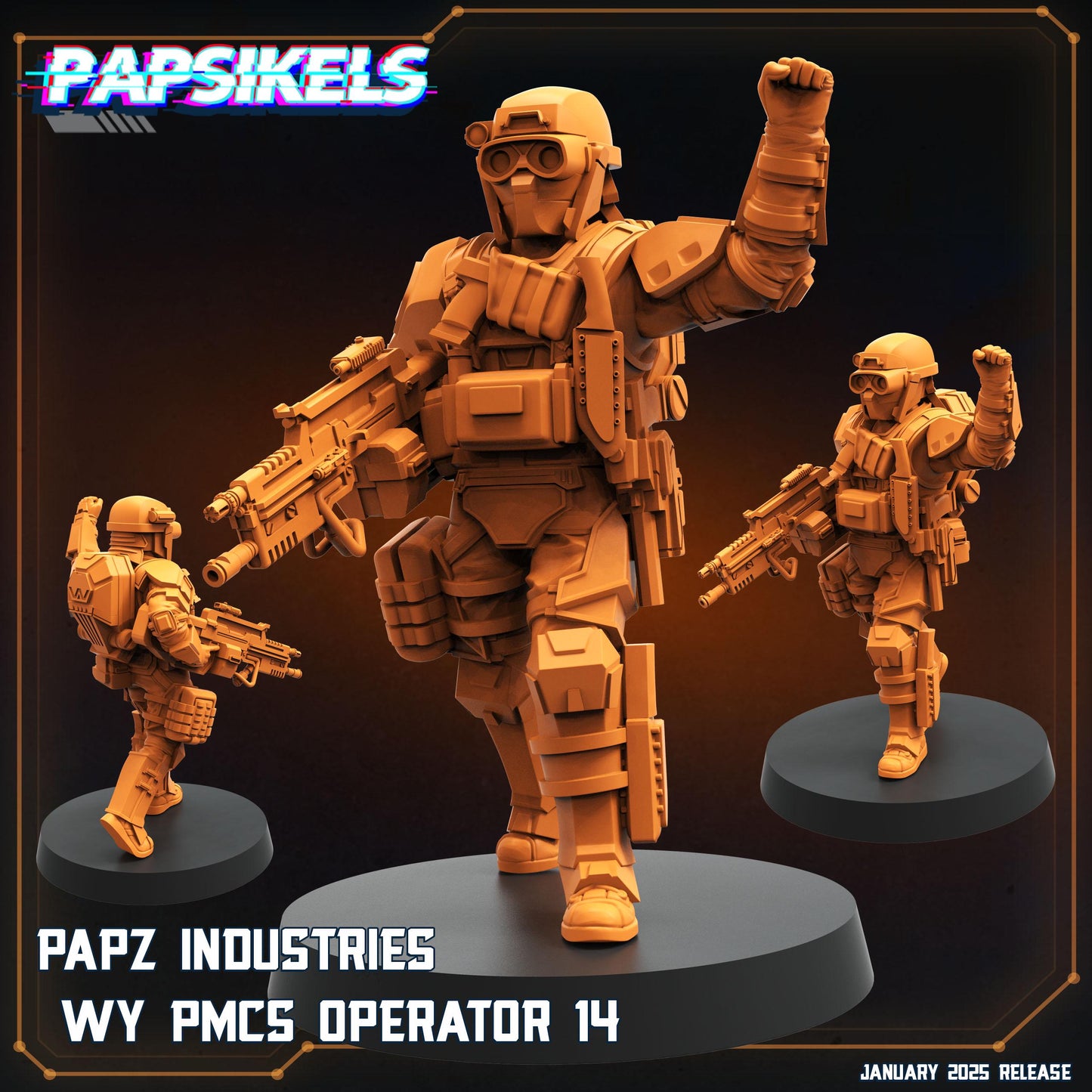 8pc PMC Operators Set 12-19 - Cyberpunk Miniature  | Papsikels