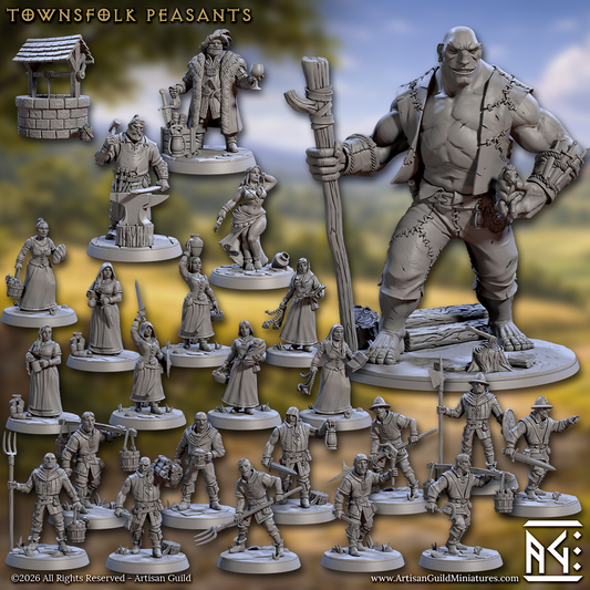 Villagers Full Set Special | 28mm - 32mm Scale Resin Minis | DnD | Artisan Guild