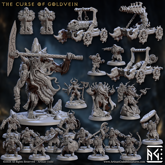 Curse of Goldvein FUL SET DISCOUNT Undead Dwarves | 28mm - 32mm Scale Resin Minis | DnD | Frostgrave Artisan Guild