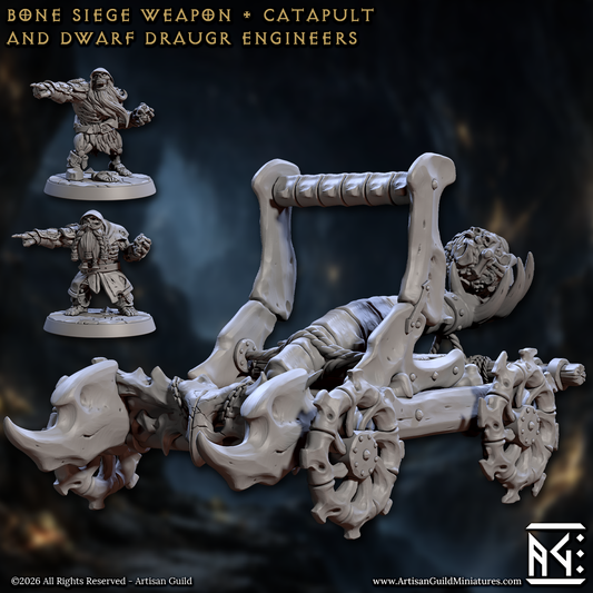 Dwarf Bone Siege Catapult | 28mm - 75mm Scale Resin Minis | DnD | Frostgrave Artisan Guild Curse of Goldvein
