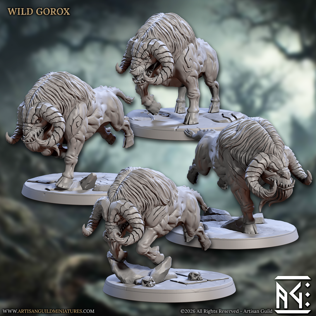 Gorox Riders Goatmen | 28mm - 75mm Scale Resin Minis | DnD | Frostgrave Artisan Guild Rise of the Beastmen
