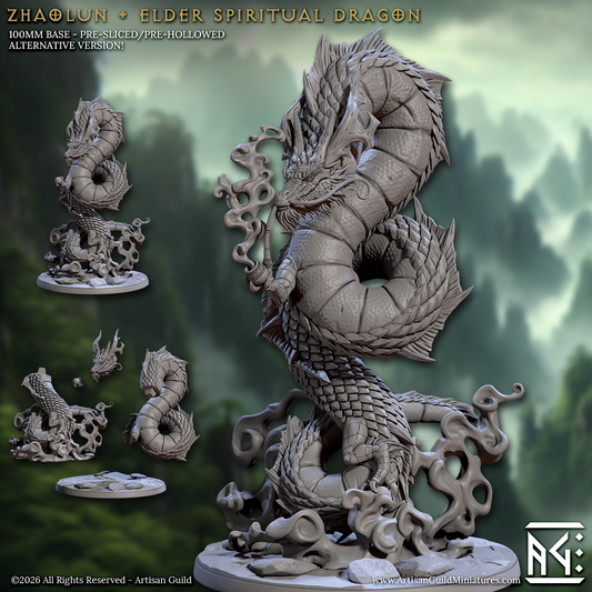 Zhaolun Elder Spirit Dragon | 28mm - 75mm Scale Resin Minis | DnD | Frostgrave Artisan Guild Vanara Monks