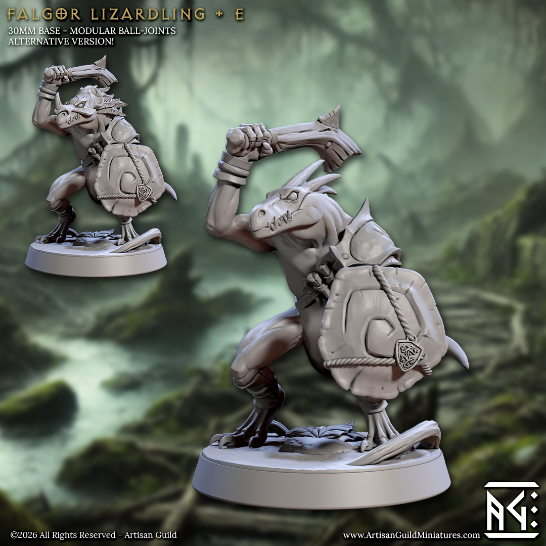 Lizardling Unit 1 | 28mm - 75mm Scale Resin Minis | DnD | Frostgrave Artisan Guild Falgor Swamp
