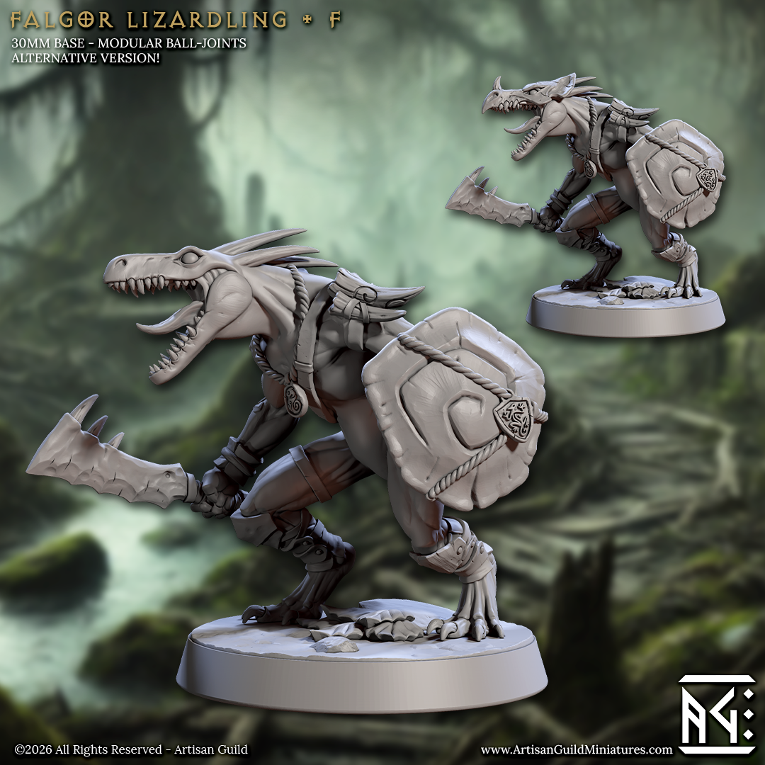 Lizardling Unit 1 | 28mm - 75mm Scale Resin Minis | DnD | Frostgrave Artisan Guild Falgor Swamp