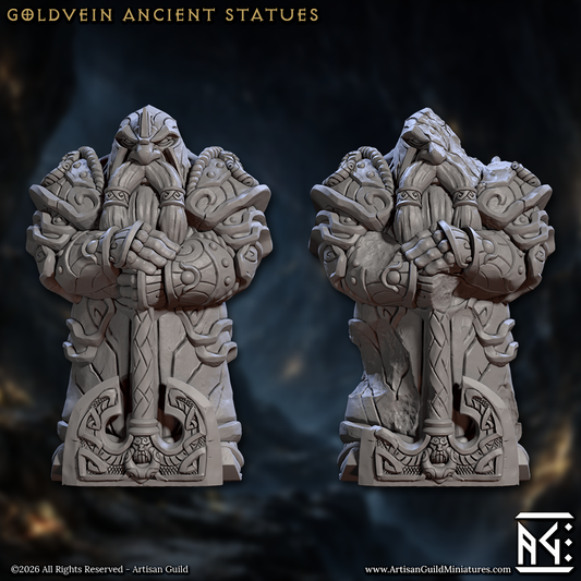 Dwarf Ancient Statue | 28mm - 75mm Scale Resin Minis | DnD | Frostgrave Artisan Guild Curse of Goldvein