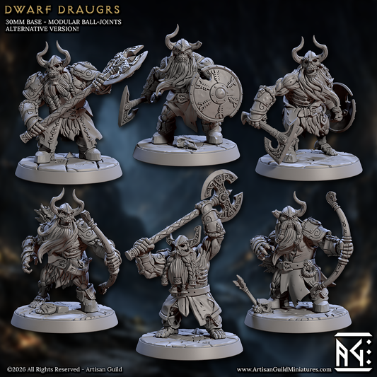 Undead Dwarf Draugr | 28mm - 75mm Scale Resin Minis | DnD | Frostgrave Artisan Guild Curse of Goldvein