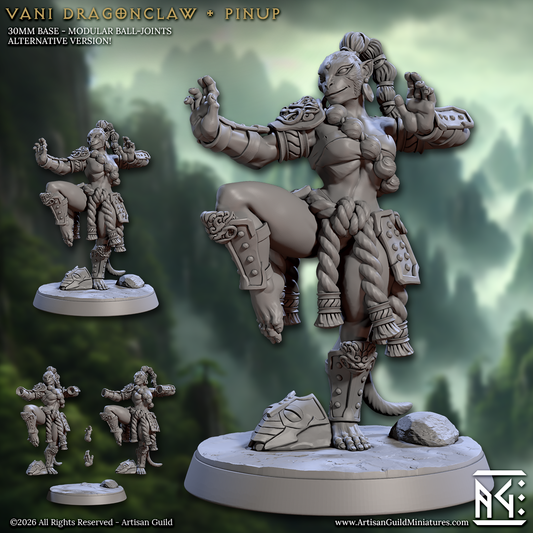 Vani Monk Pinup | 28mm - 75mm Scale Resin Minis | DnD | Frostgrave Artisan Guild Vanara Monks