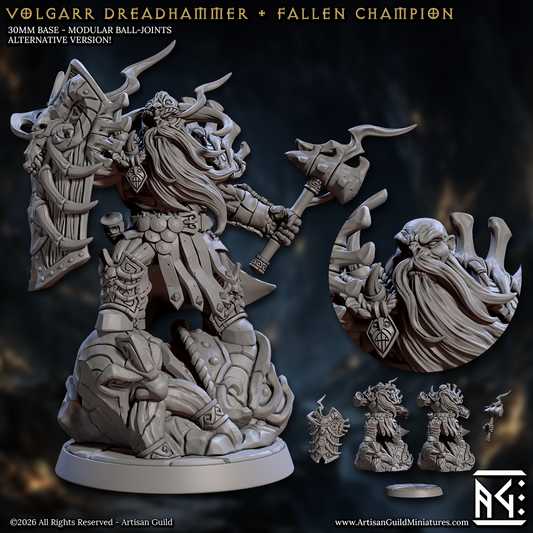 Volgarr Undead Dwarf | 28mm - 75mm Scale Resin Minis | DnD | Frostgrave Artisan Guild Curse of Goldvein