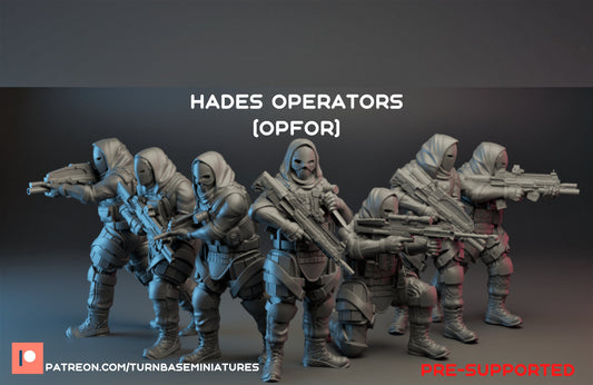 7pc HADES Operators OPFOR Set - 28mm Scale Resin Military Miniature | Zona Alfa | Spectre Ops Mini