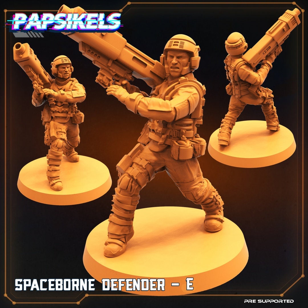 Spaceborne Defender E - 32mm Scale Alien Miniature | RPG | Sci fi | Batang City | Role Playing | DnD | Papsikel
