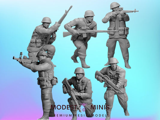 6pc Vietnam War US Soldiers - 28mm Scale Resin Military Miniature | Zona Alfa | Spectre Ops Mini