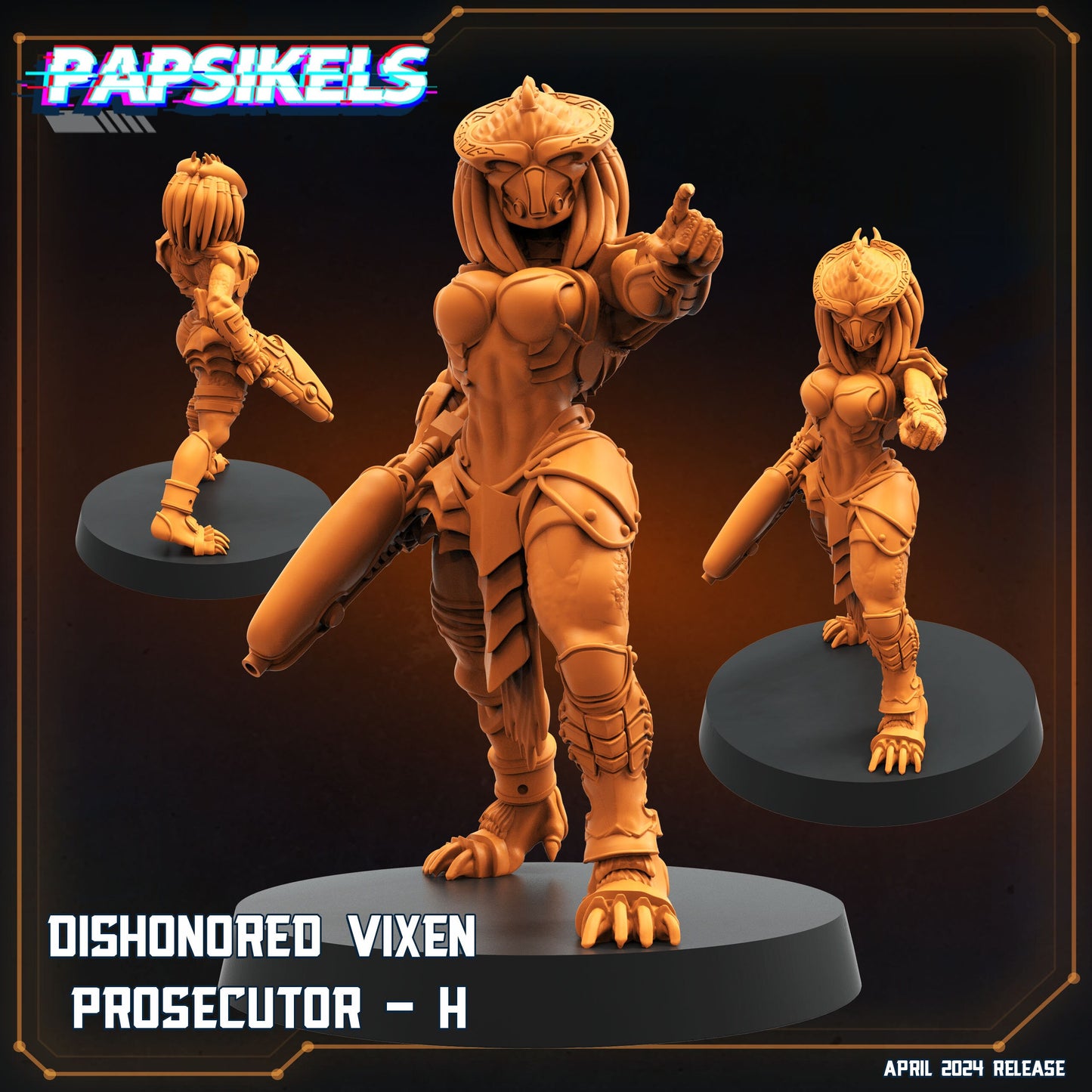 Dishonored Vixen Persecutor Squad H-K - Resin 3D Print Miniature | RPG | Sci fi | Cyberpunk | Role Playing | DnD | Papsikel Xenowars