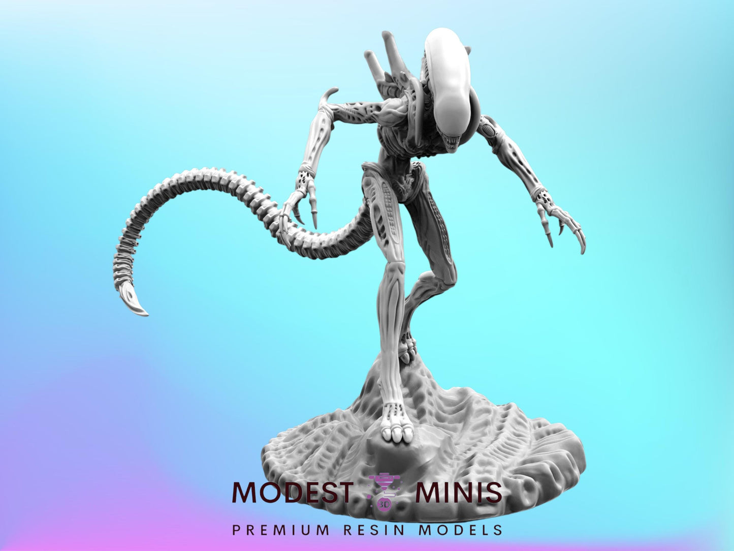 Xeno Drone F - 32mm Scale Alien Miniature | RPG | Sci fi | Cyberpunk | Role Playing | DnD | Papsikel