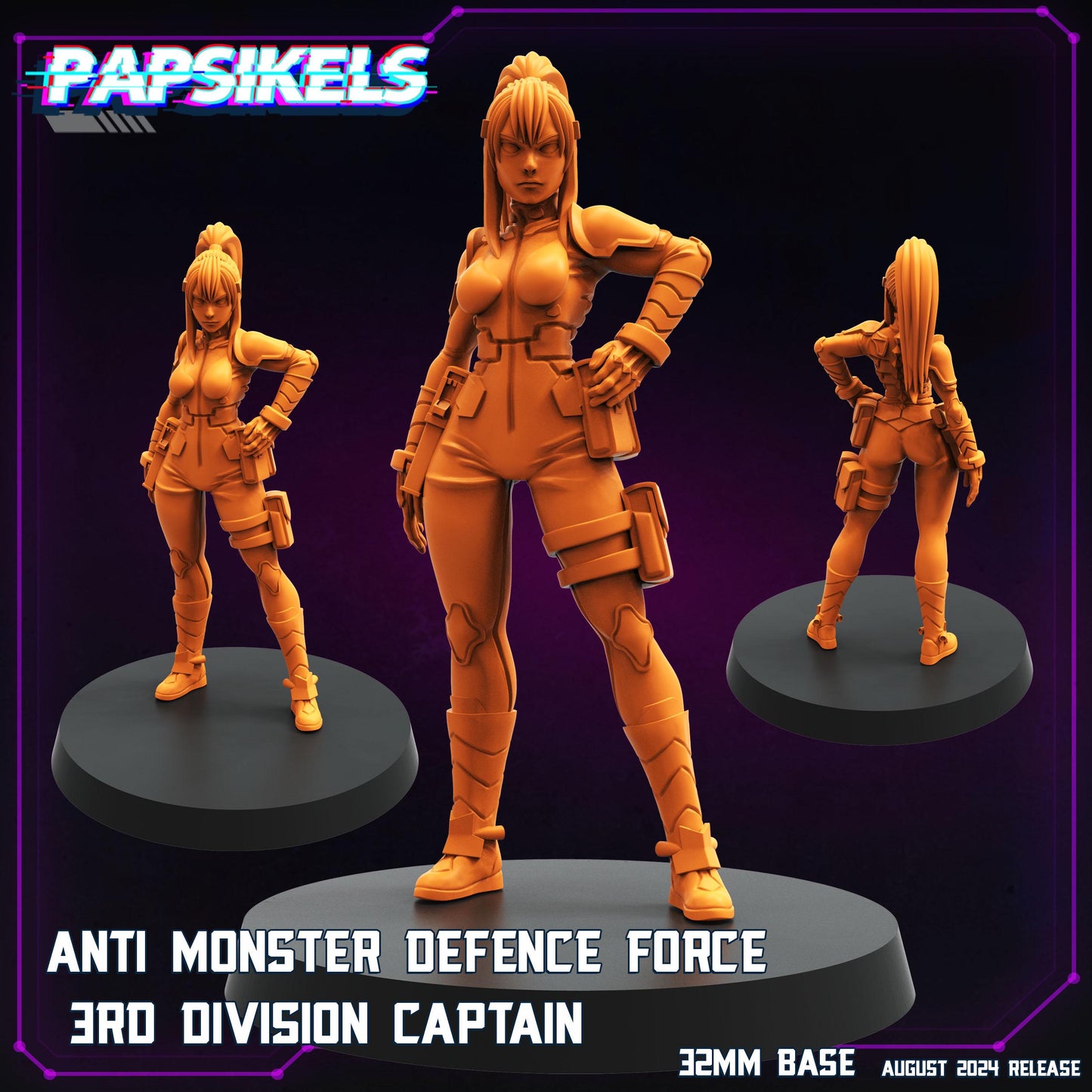 Anti Monster Defense Force - 28mm 32mm 40mm Scale Cyberpunk Mini  | Papsikels