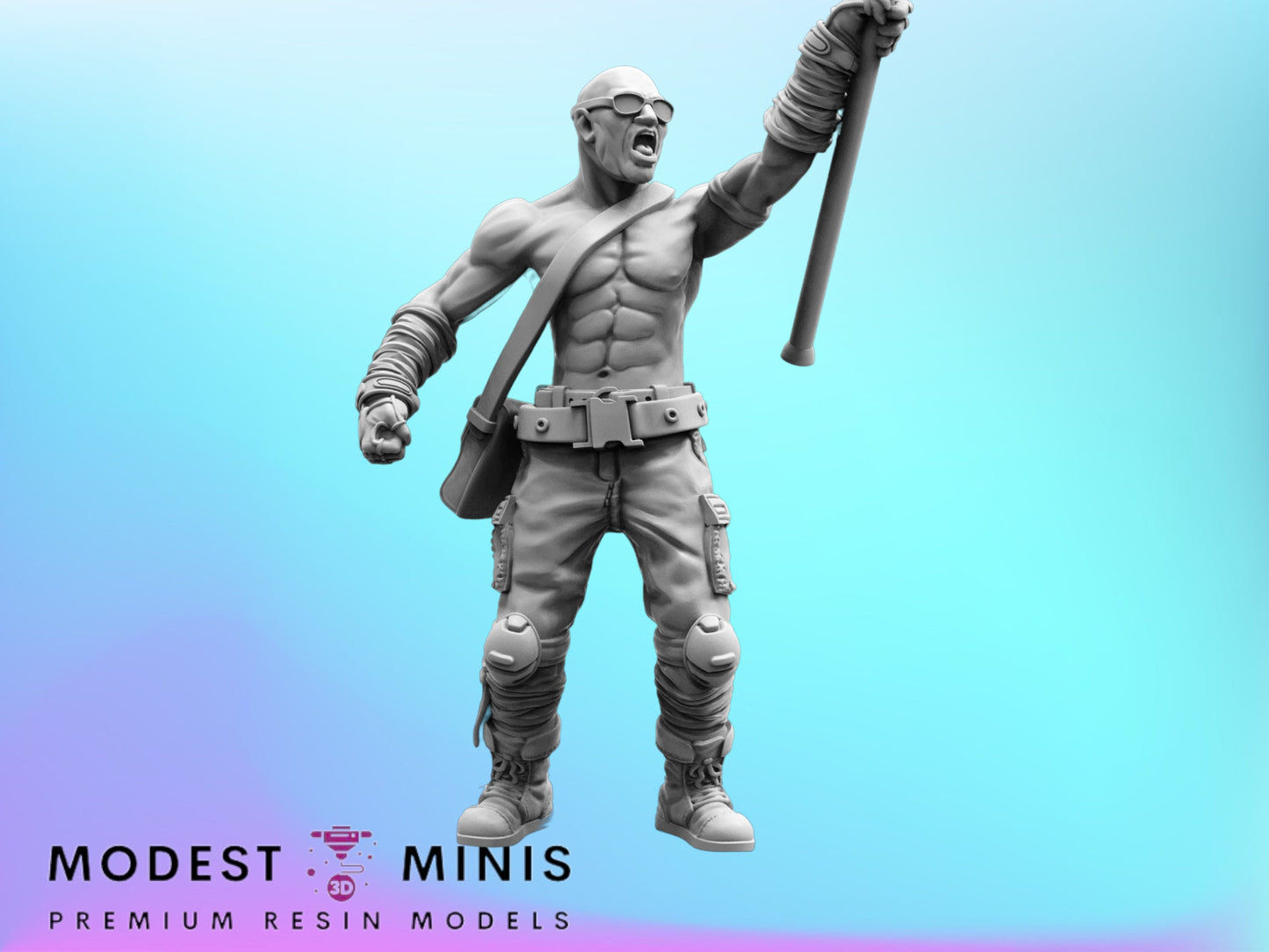 War Dude A - Resin Miniature | RPG | Sci fi | Cyberpunk | Role Playing | DnD | Papsikel Wardudes