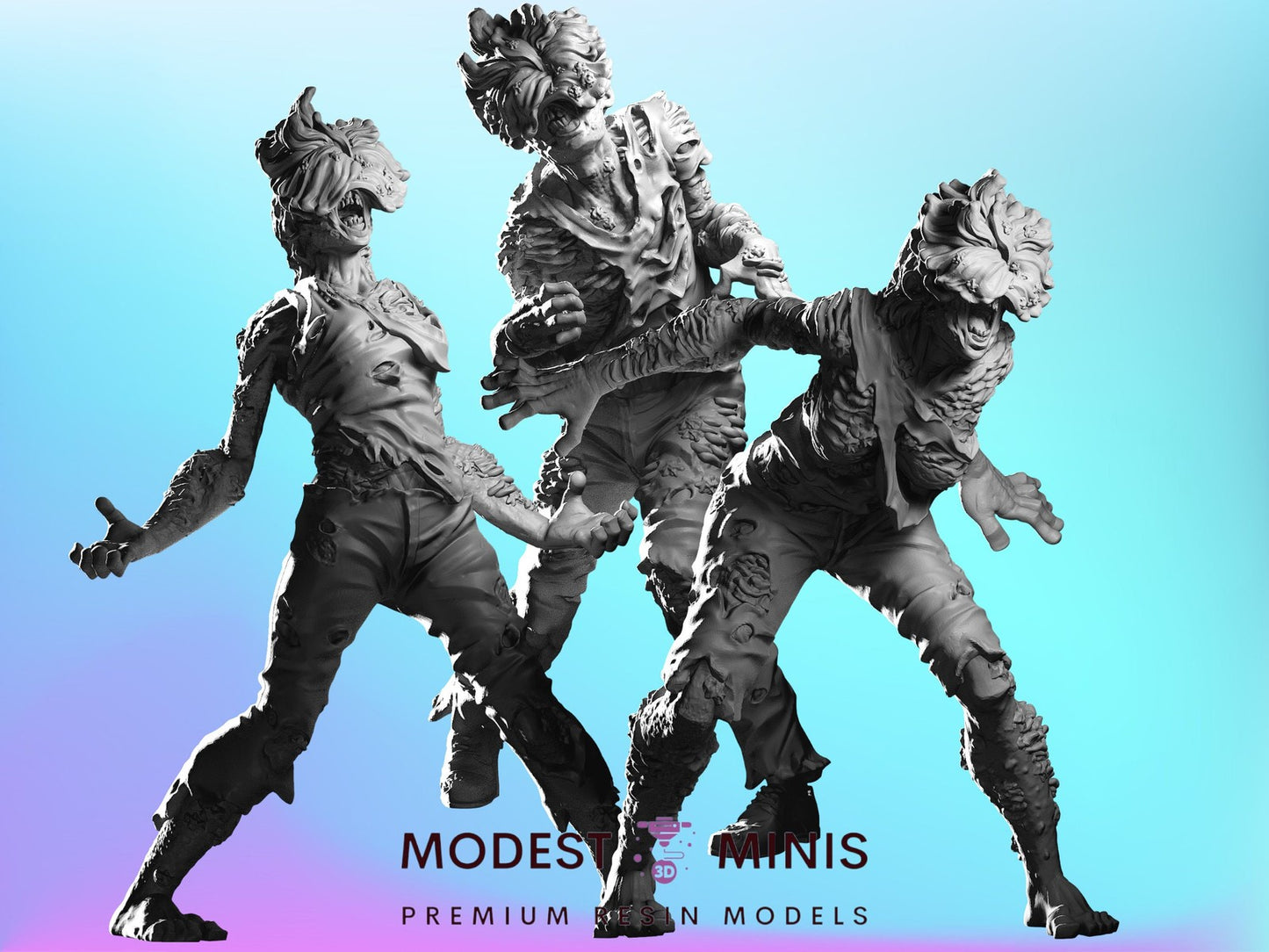 Zombie Fungus TLOU | 28mm - 100mm Scale Resin Mini | Zombicide | Vaultz
