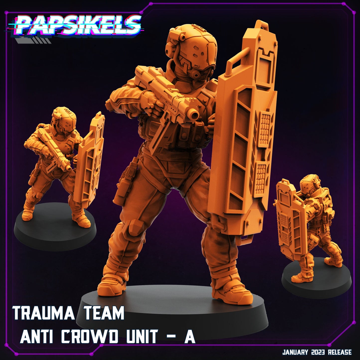 Trauma Team Anti Crowd Unit - 32mm Scale Cyberpunk Mini  | Papsikels
