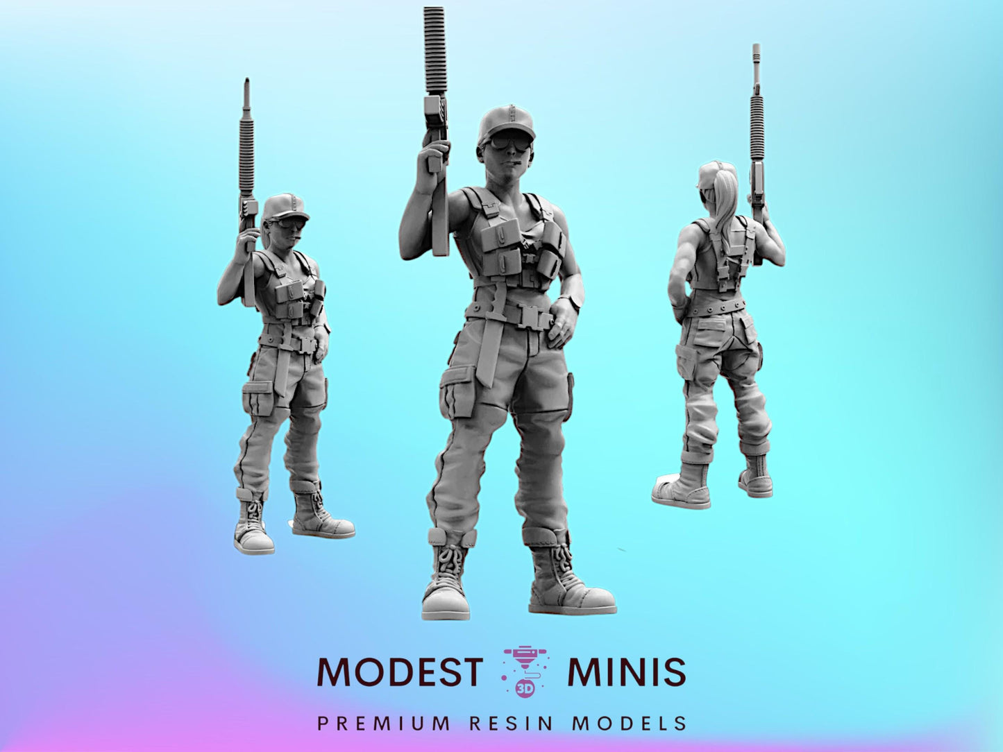Sarah Condor - Resin 3D Print Alien Miniature | RPG | Sci fi | Cyberpunk | Role Playing | DnD | Papsikel