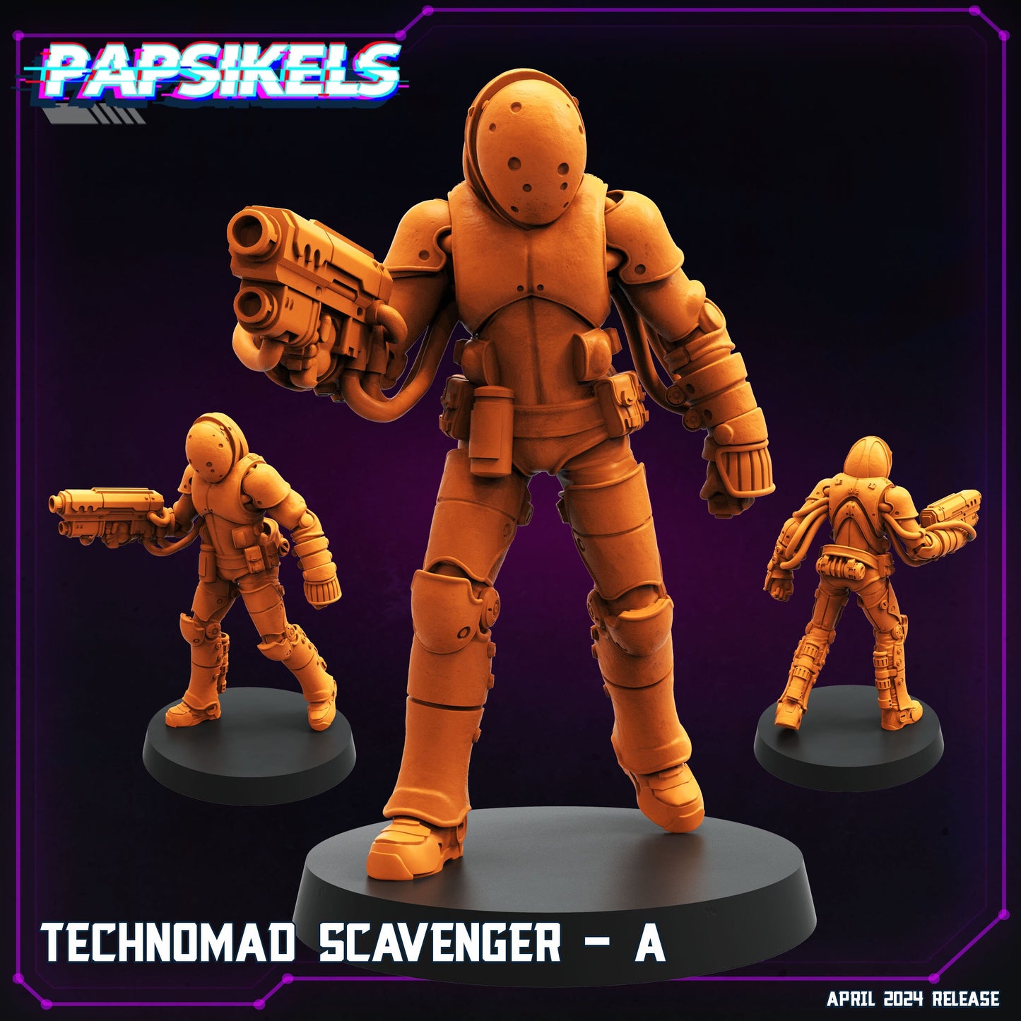 Technomad Scavengers - Resin Cyberpunk Miniature  | Papsikels