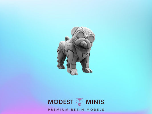 Cyberdog Brando the Pug - 32mm Scale Cyberpunk Miniature  | Law Upholders | Papsikels