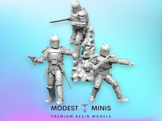3pc Mando Assassins - 28mm - 40mm Scale | Blue Wolf Star Wars Legion Mini