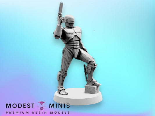 Series 2 Corpo Cop B Robot - 32mm Scale Miniature | RPG | Sci fi | Cyberpunk | Role Playing | Papsikel