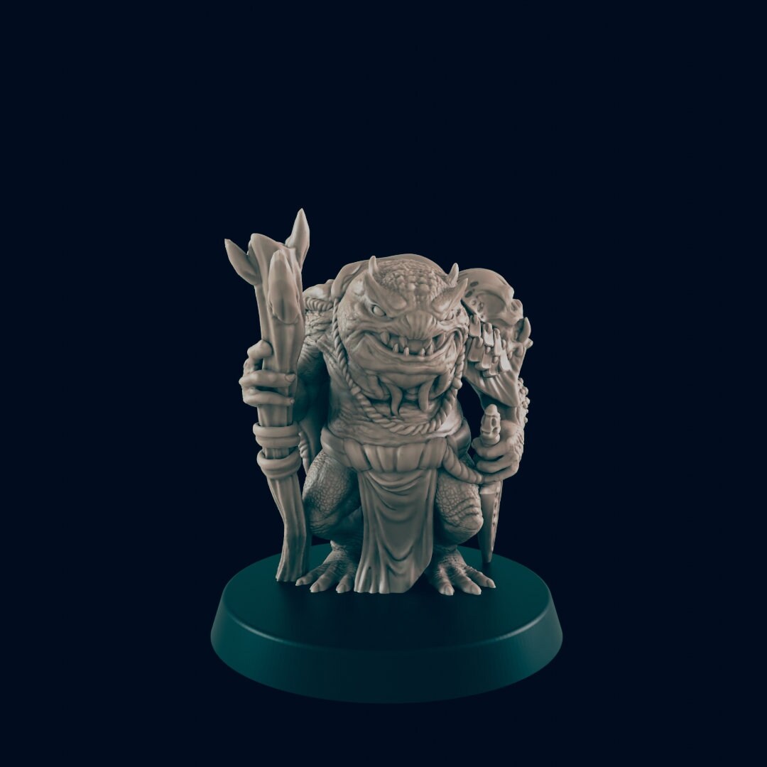 2pc Slaad Set - 25mm - 75mm Scale | DnD | EC3D Fantasy Mini | Beasts and Baddies