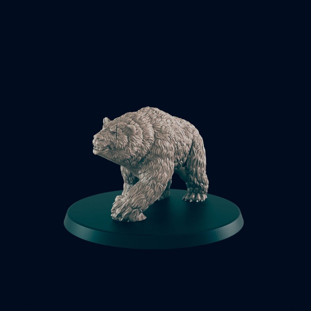 Bear - 32mm Scale - 25mm - 75mm Scale | DnD | EC3D Fantasy Mini | Beasts and Baddies