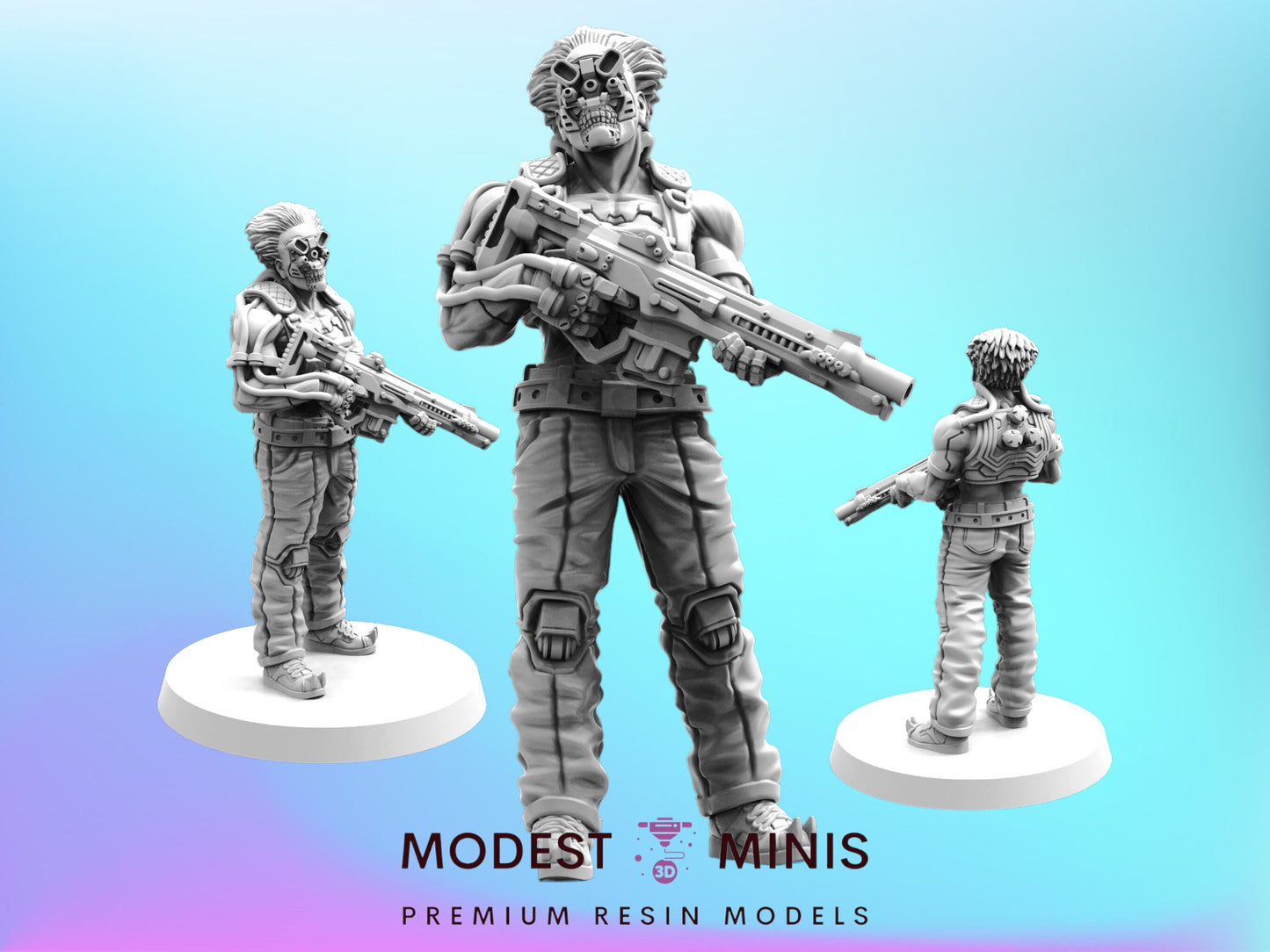 Haelstrom Gang Machismack - 32mm Scale Cyberpunk Mini  | Papsikels