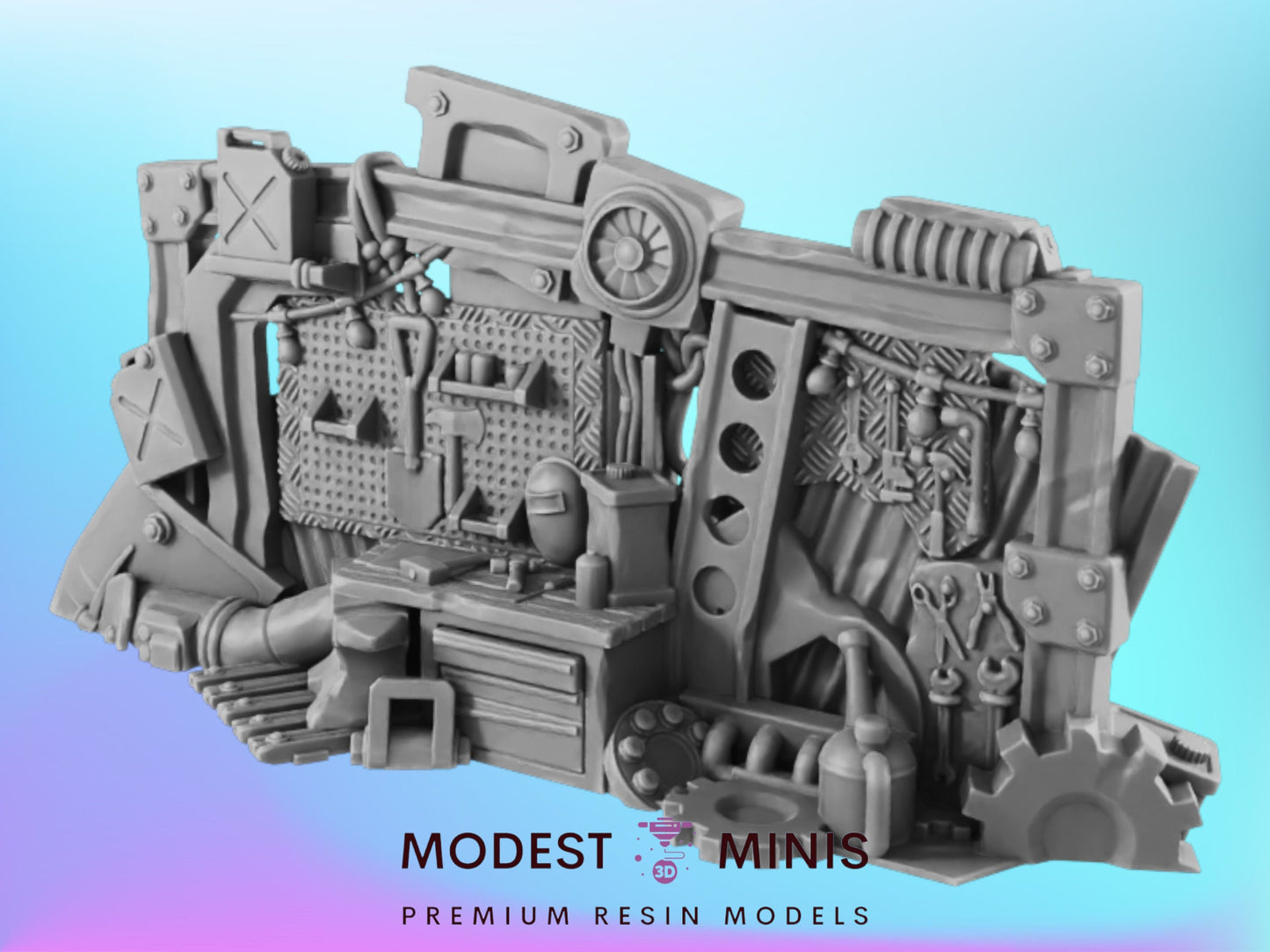 Mechanics Garage Workstation wall | 28mm - 54mm Scale | Survivor Terrain | Fantasy Scatter | Sci Fi Terrain | EC3D Badlands