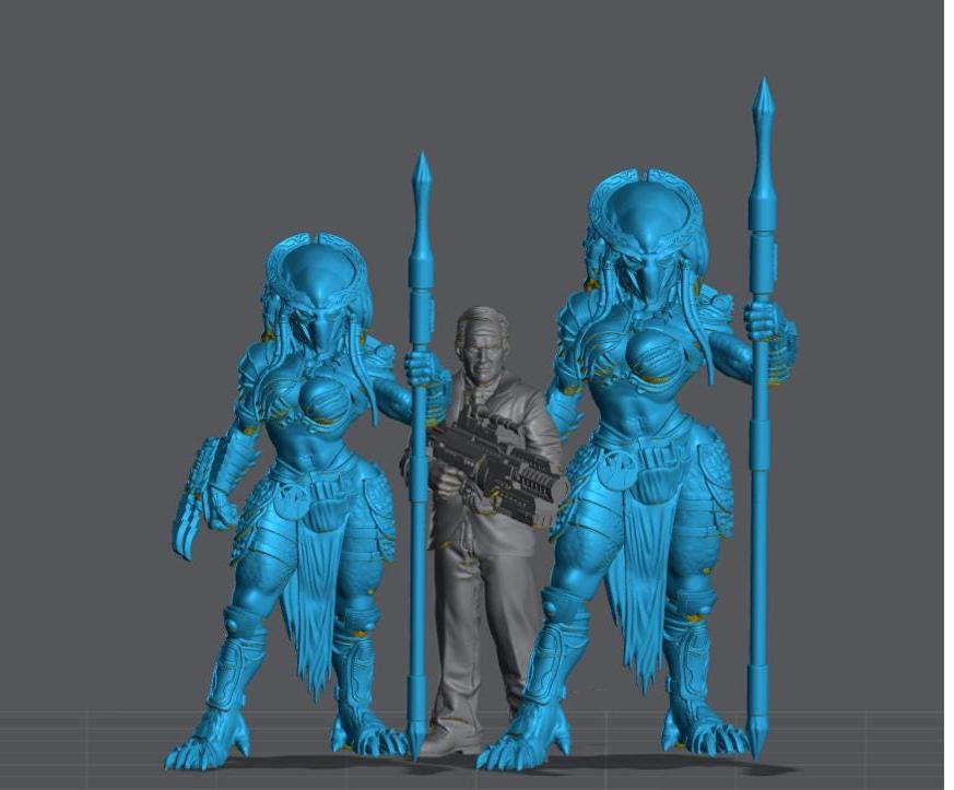 Vixen Mistika Skull Hunter - 32mm Scale Alien Miniature | RPG | Sci fi | Cyberpunk | Role Playing | DnD | Papsikel