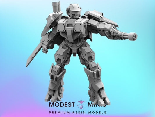 Marine Exo Suit Trooper B - 32mm Scale Miniature | RPG | Sci fi | Cyberpunk | Role Playing | Papsikel