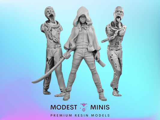 Survivor M and Zombies | 28mm 32mm | Zombicide | Vaultz