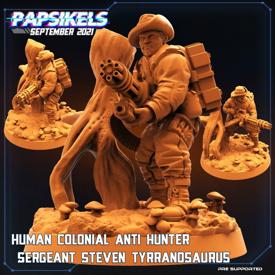 Human Hunter Steven - Resin 3D Print Alien Miniature | RPG | Sci fi | Cyberpunk | Role Playing | DnD | Papsikel