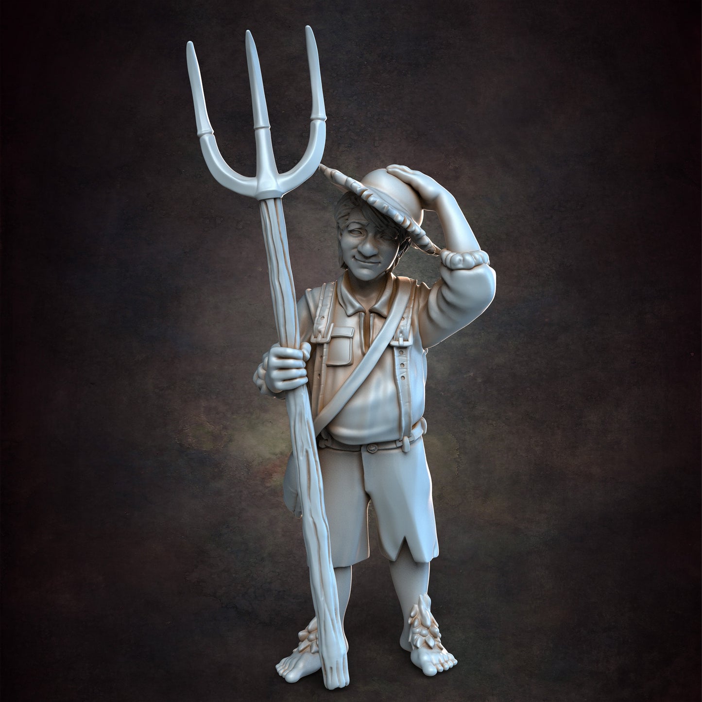 Halfling Man Farmer - 28mm 32mm Scale DnD Frostgrave Miniature | Dungeons and Dragons Mini | 5E Fantasy