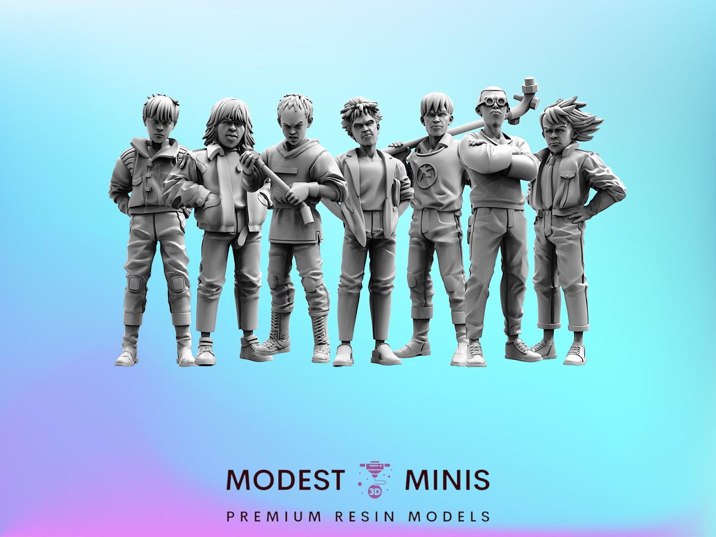 Capsule Gang Biker Teens - 28mm 32mm 40mm Scale Cyberpunk Miniature  |  Blade Runner | | Papsikels
