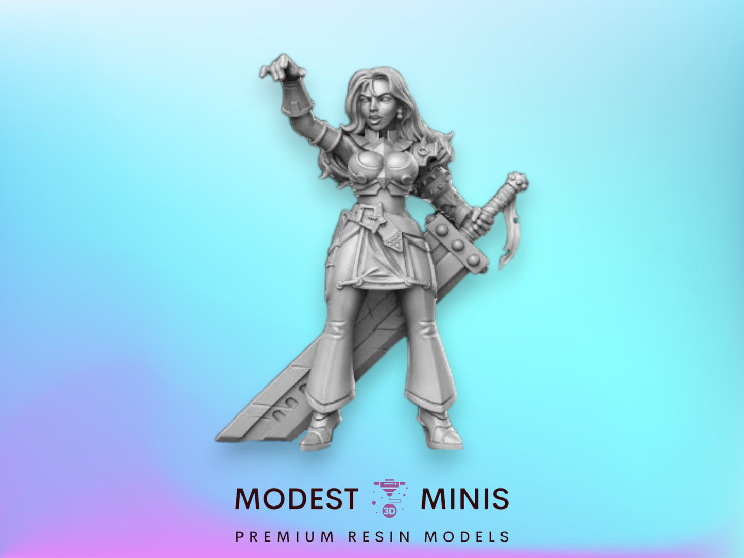 Margie Pinup Soldier - 32mm Scale DnD Miniature | Dungeons and Dragons | JRPG Mini - RN Estudio