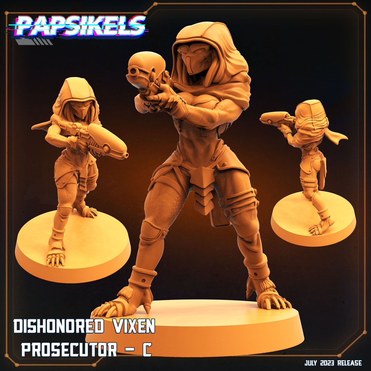 7pc Dishonored Vixen Persecutor Squad - Resin 3D Print Miniature | RPG | Sci fi | Cyberpunk | Role Playing | DnD | Papsikel Xenowars