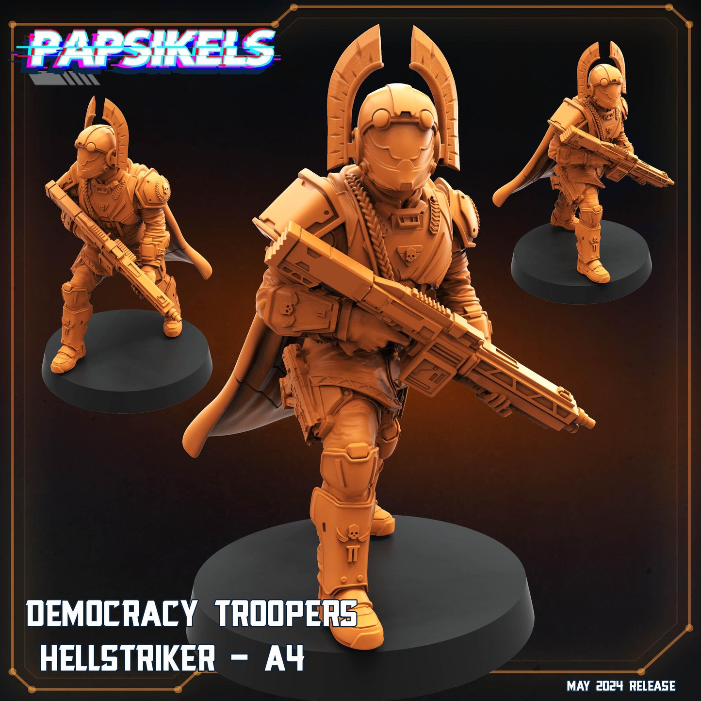 Hellstrikers Set 1 - 32mm Scale Alien Miniature | RPG | Sci fi | Role Playing | DnD | Papsikel
