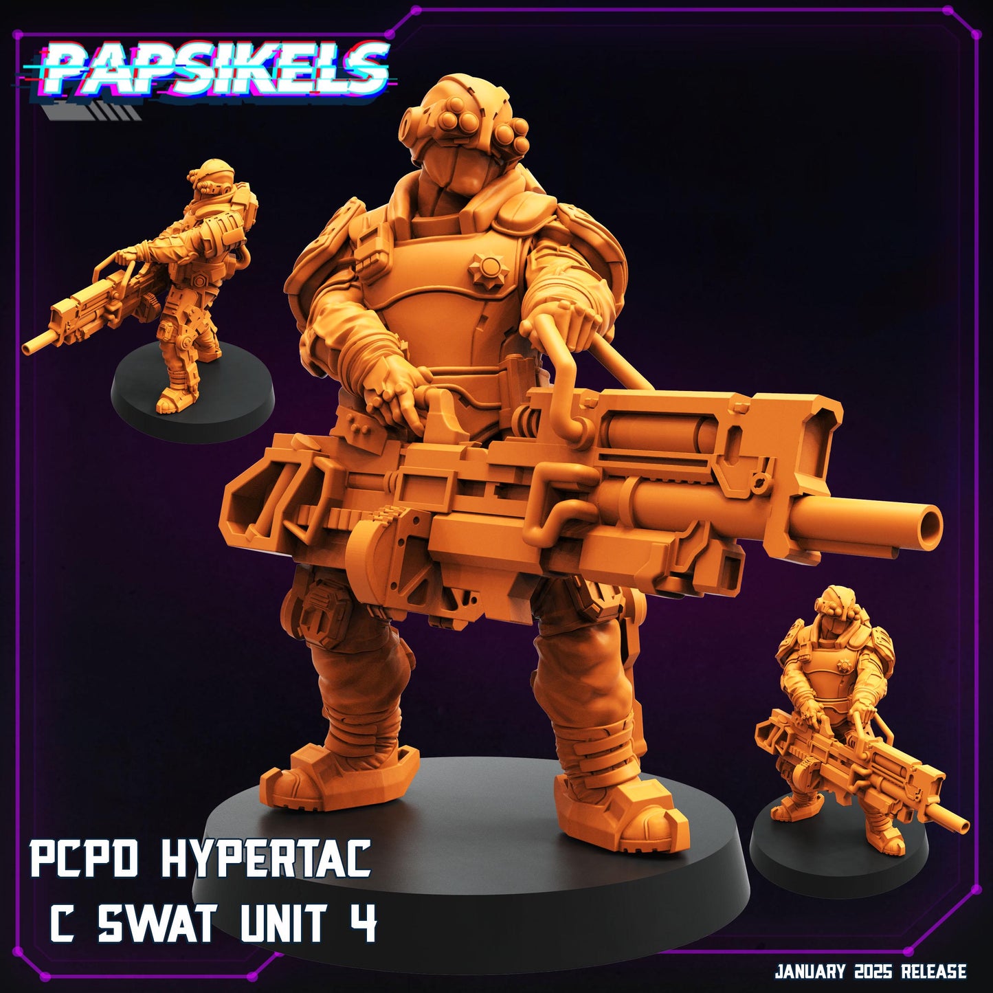 PCPD Hypertac C Swat - 28mm 32mm 40mm Scale Cyberpunk Mini  | Papsikels